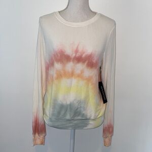 NWT Wildfox Rainbow Tie-Dyed Pullover Sweatshirt